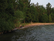 View of beach from dock